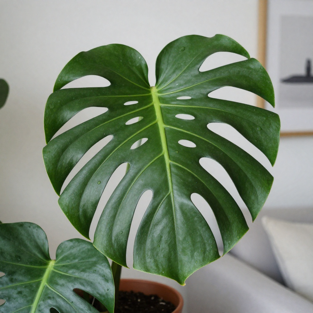 Monstera deliciosa thriving in Helsinki apartment